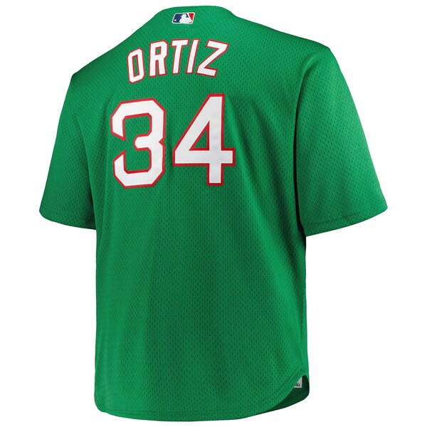 David Ortiz Boston Red Sox Big & Tall Cooperstown Collection Mesh Batting Practice Jersey - Kelly Green - Image 3