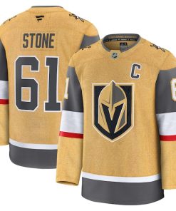 Alternative view of Mark Stone Vegas Golden Knights  Home Premium Jersey - Gold/White/Gray