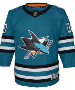 Alternative view of San Jose Sharks Youth Premier Custom Jersey - Teal