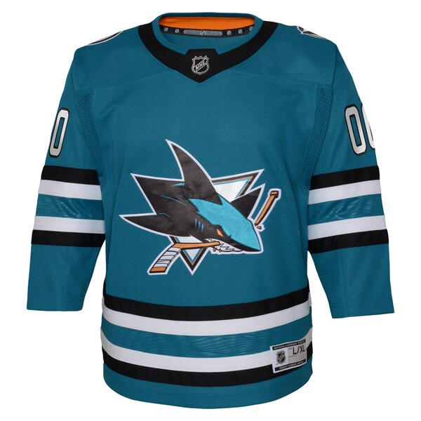 San Jose Sharks Youth Premier Custom Jersey - Teal - Image 2