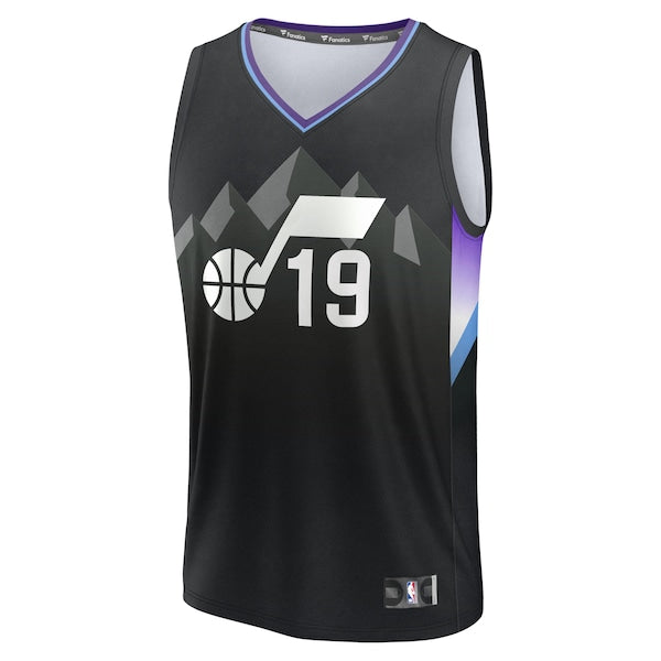 Ace Bailey Utah Jazz Youth 2025 NBA Draft First Round Pick Fast Break Replica Jersey - Statement Edition - Black - Image 2