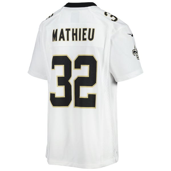 Tyrann Mathieu New Orleans Saints Nike Youth Game Jersey - White/Black - Image 4