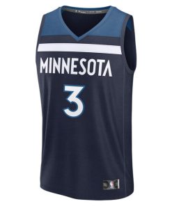 Alternative view of Jaden McDaniels Minnesota Timberwolves  Fast Break Replica Player Jersey - Icon Edition - Navy