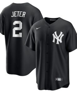 Derek Jeter New York Yankees Nike Lights Out Replica Player Jersey - Black