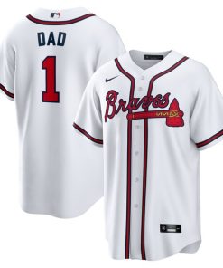 Atlanta Braves Nike #1 Dad Home Replica Jersey - White