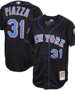 Mike Piazza New York Mets Alternate 2000 Cooperstown Collection Authentic Jersey - Black