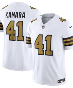 Alternative view of Alvin Kamara New Orleans Saints Nike Alternate Vapor F.U.S.E. Limited Jersey - White/Black