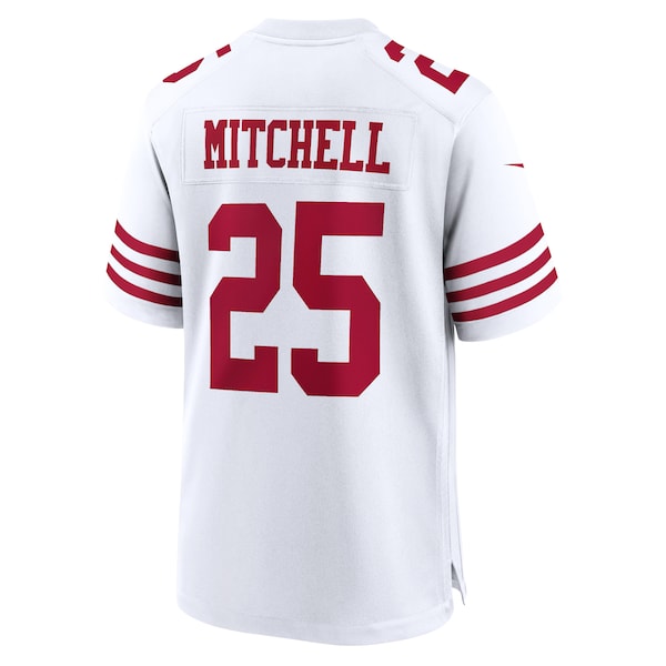 Elijah Mitchell San Francisco 49ers Nike Player Game Jersey - White/Scarlet - Image 4