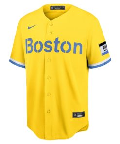 Alternative view of J.D. Martinez Boston Red Sox Nike City Connect Replica Player Jersey - Gold