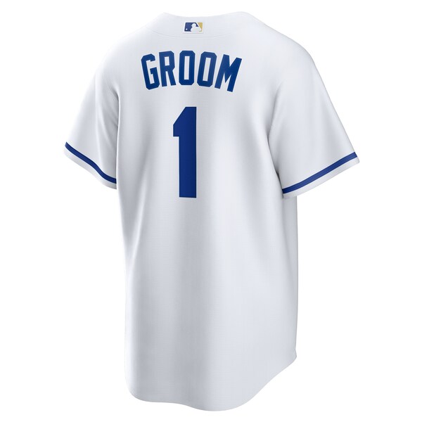 Kansas City Royals Nike #1 Groom Home Replica Jersey - White - Image 3