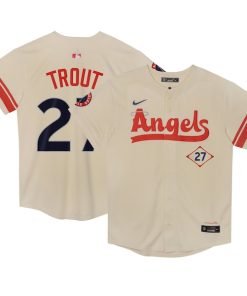 Mike Trout Los Angeles Angels Nike Preschool City Connect Limited Player Jersey - Cream