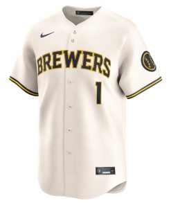 Alternative view of Milwaukee Brewers Nike #1 Dad Home Limited Jersey - Cream