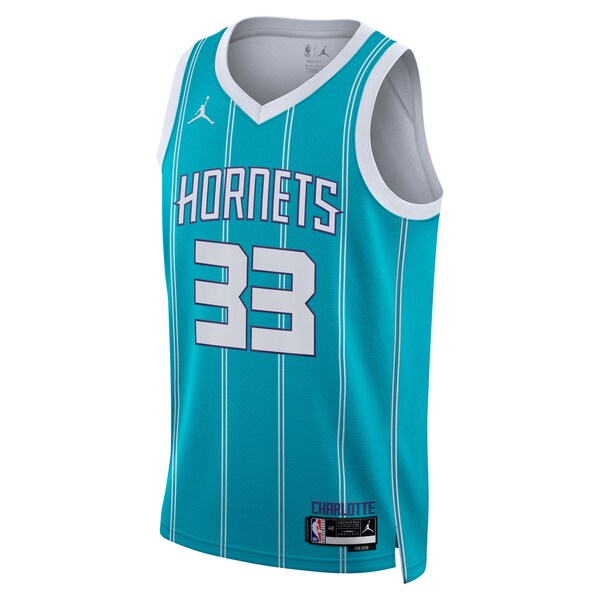 Liam McNeeley Charlotte Hornets Jordan Brand Unisex Swingman Jersey - Teal - Icon Edition - Image 2