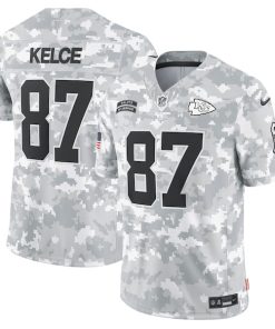 Travis Kelce Kansas City Chiefs Nike 2024 Salute to Service Limited Jersey - Arctic Camo