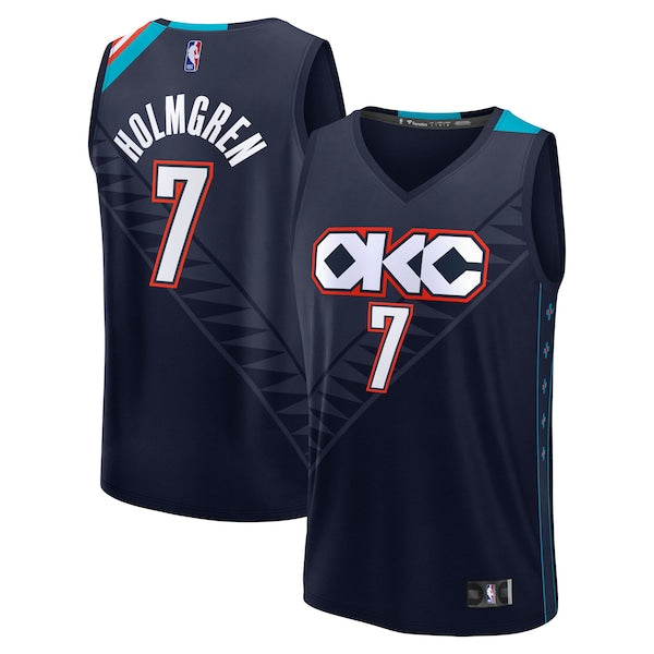 Chet Holmgren Oklahoma City Thunder 2025/26 City Edition Fast Break Jersey - Navy