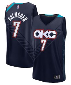 Chet Holmgren Oklahoma City Thunder  Youth 2025/26 City Edition Fast Break Jersey - Navy