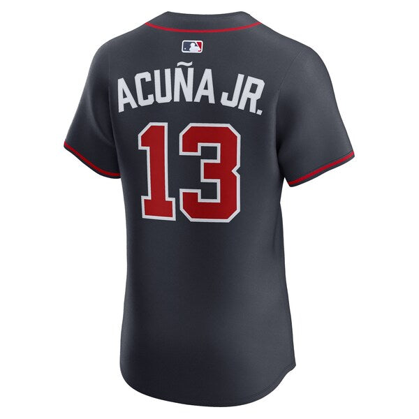 Ronald Acu?a Jr. Atlanta Braves Nike Alternate Elite Jersey - Navy/White/Red - Image 4