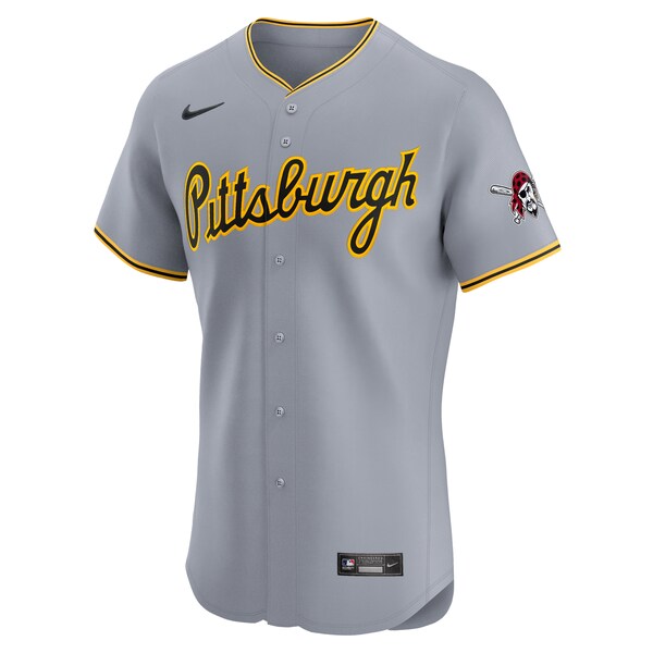Pittsburgh Pirates Nike Road Vapor Premier Elite Patch Jersey - Gray - Image 2