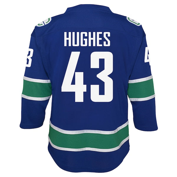 Quinn Hughes Vancouver Canucks Youth Alternate Replica Player Jersey - Blue - Image 3