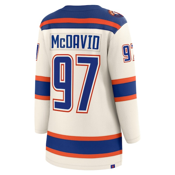 Connor McDavid Edmonton Oilers Women's Alternate Breakaway Jersey - Light Beige/Royal - Image 3