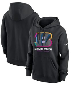 Cincinnati Bengals Nike Women's 2024 NFL Crucial Catch Club Pullover Hoodie - Black
