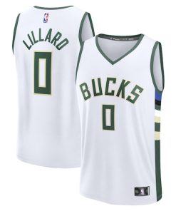 Damian Lillard Milwaukee Bucks  Fast Break Replica Player Jersey - Association Edition - White