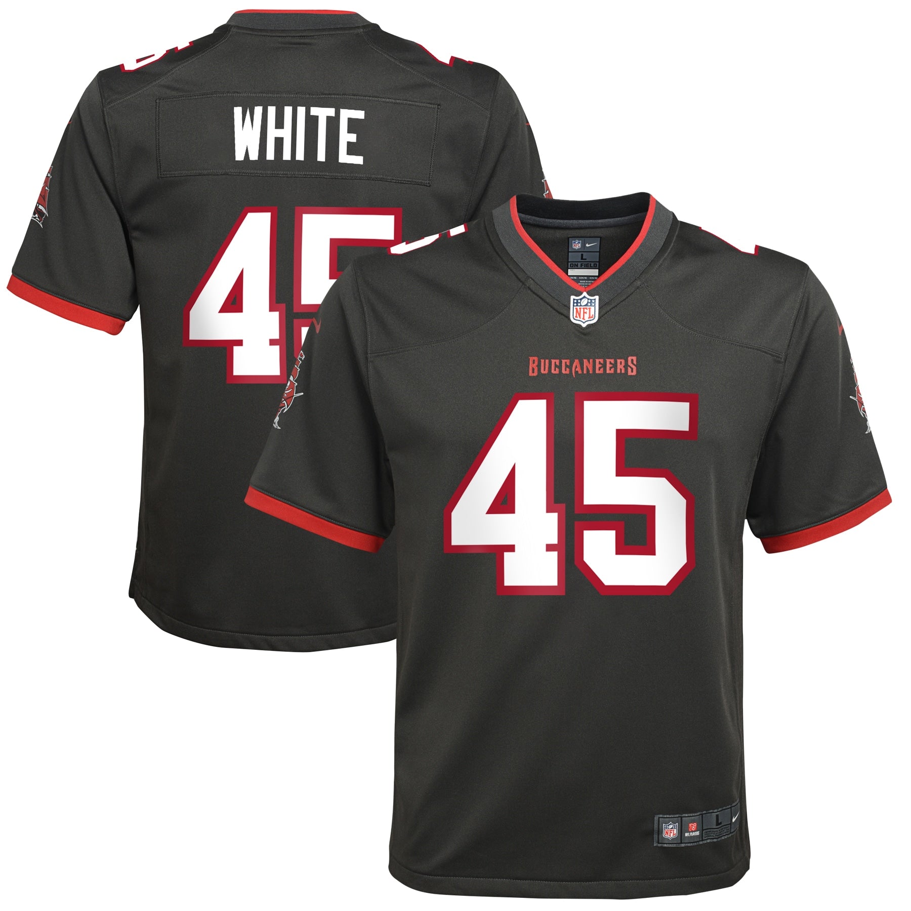Devin White Tampa Bay Buccaneers Nike Youth Game Jersey - Red/Orange/Pewter - Image 8