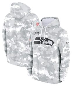 Seattle Seahawks Nike 2024 Salute to Service Club Fleece Pullover Hoodie - Arctic Camo