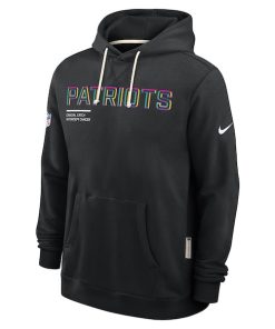 Alternative view of New England Patriots Nike 2025 NFL Crucial Catch Sideline Standard Issue Dri-FIT Hoodie - Black