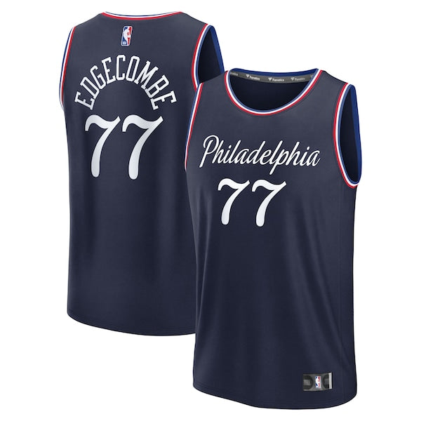VJ Edgecombe Philadelphia 76ers 2025/26 City Edition Fast Break Jersey - Navy