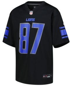 Alternative view of Sam LaPorta Detroit Lions Nike Youth Game Jersey - Black