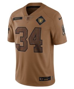 Alternative view of Bo Jackson Las Vegas Raiders Nike 2023 Salute To Service Retired Player Limited Jersey - Brown