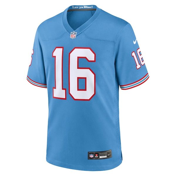 Treylon Burks Tennessee Titans Nike Oilers Throwback Alternate Game Player Jersey - Light Blue/Navy - Image 3