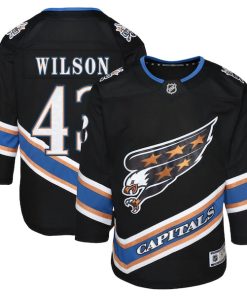 Tom Wilson Washington Capitals Youth Alternate 50th Anniversary Premier Player Jersey - Black/Red/Navy