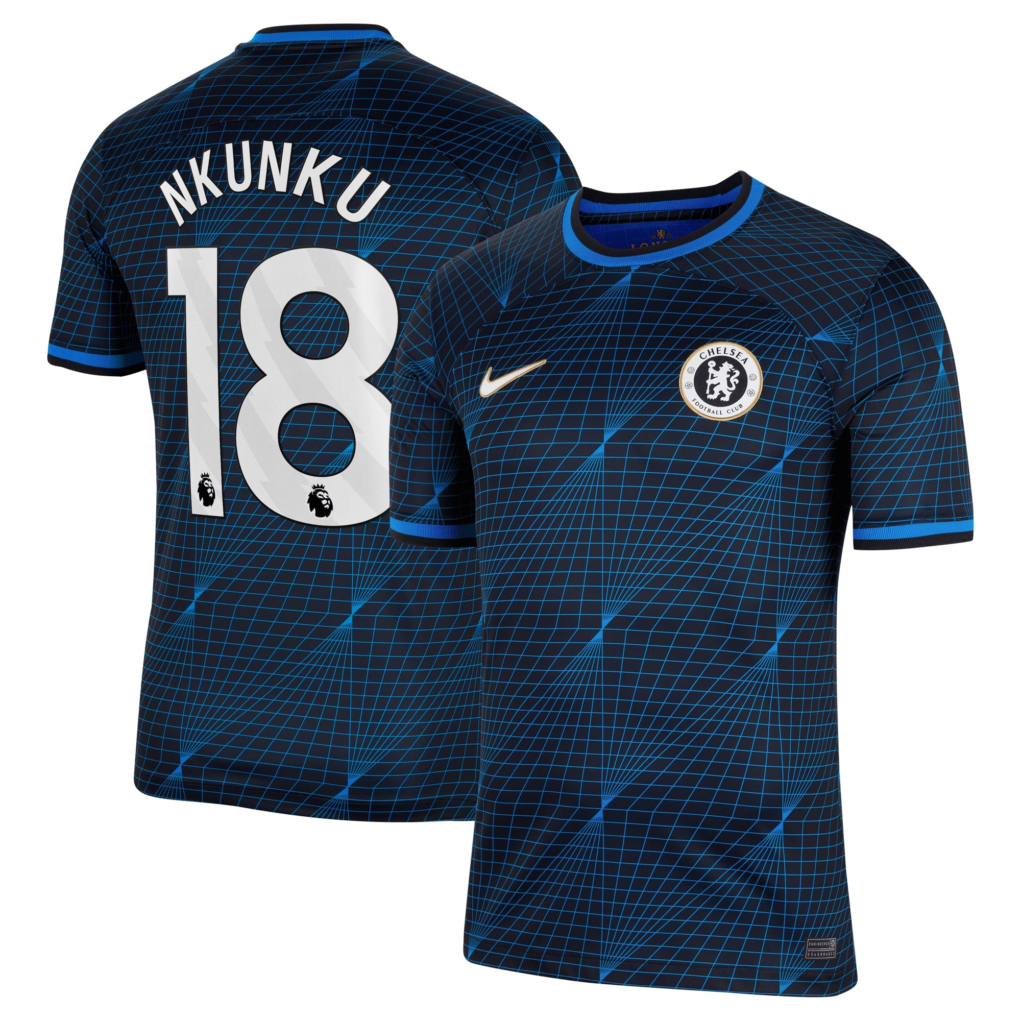 Christopher Nkunku Chelsea Nike 2023/24 Third Stadium Replica Player Jersey - Mint/Blue/Navy - Image 8