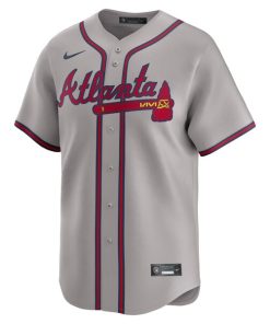 Alternative view of Atlanta Braves Nike Away Limited Custom Jersey - Gray