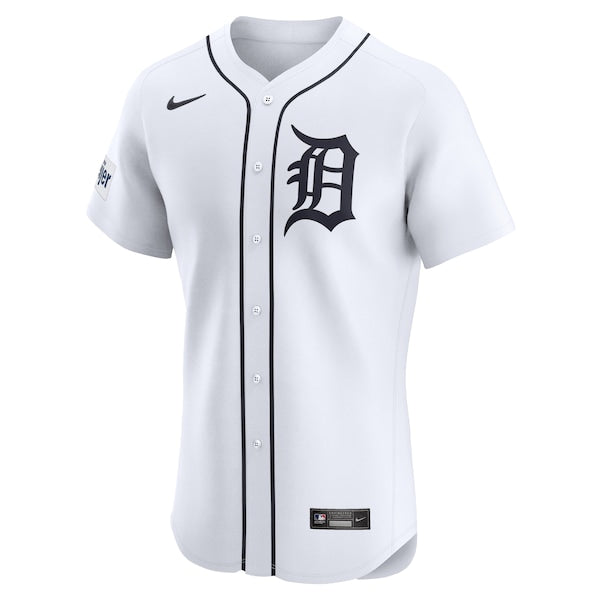 Detroit Tigers Nike Home Elite Patch Jersey - White - Image 2