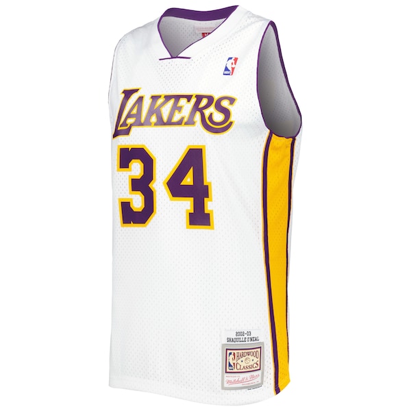 Shaquille O'Neal Los Angeles Lakers 2001/02 Hardwood Classics Swingman Jersey - White - Image 2