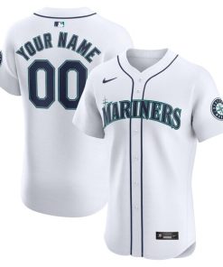 Seattle Mariners Nike Home Elite Custom Jersey - White