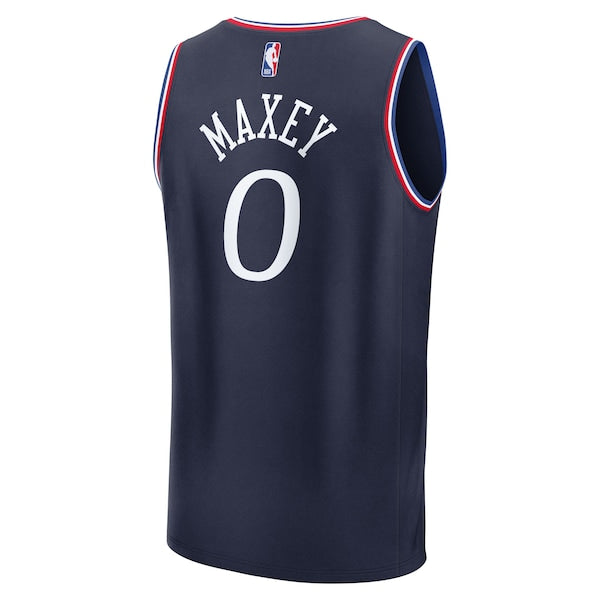Tyrese Maxey Philadelphia 76ers 2025/26 City Edition Fast Break Jersey - Navy - Image 3