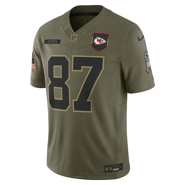 Travis Kelce Kansas City Chiefs Nike 2025 Salute to Service Limited Jersey - Olive - Image 2