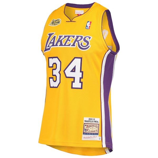 Shaquille O'Neal Los Angeles Lakers 2000 NBA Finals Hardwood Classics Authentic Jersey - Gold - Image 2