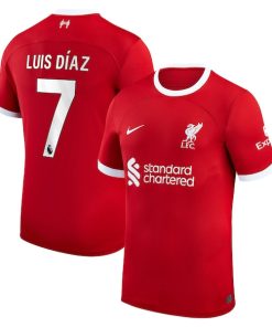 Luis Diaz Liverpool Nike 2023/24 Home Replica Player Jersey - Red