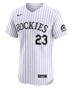 Alternative view of Kris Bryant Colorado Rockies Nike Home Elite Jersey - White