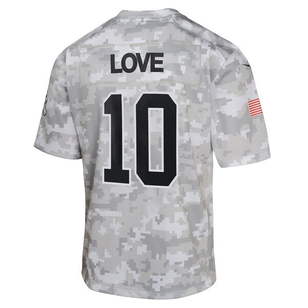Jordan Love Green Bay Packers Nike Youth 2024 Salute to Service Game Jersey - Arctic Camo - Image 3