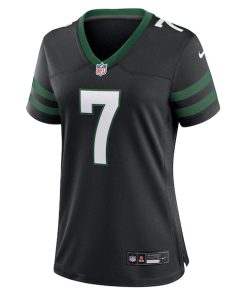 Alternative view of Justin Fields New York Jets Nike Women's Alternate Game Jersey -  Black