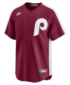 Alternative view of Philadelphia Phillies Nike Cooperstown Collection Limited  Custom Jersey - Burgundy