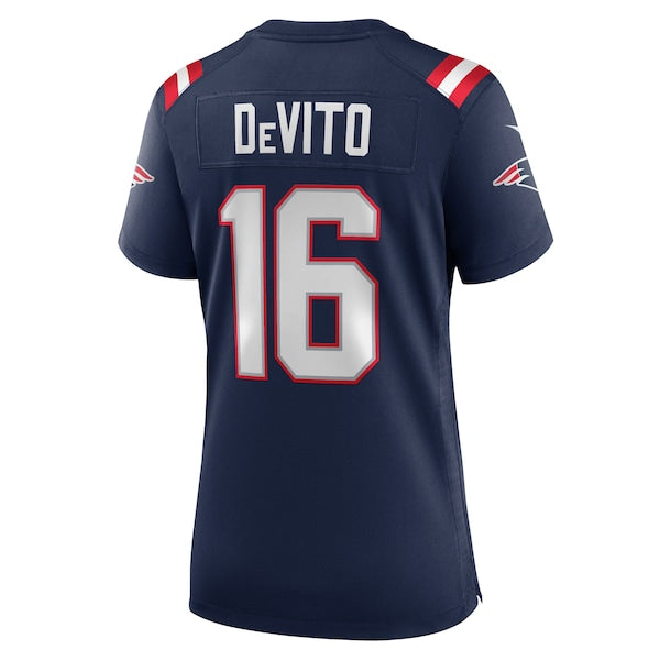 Tommy DeVito New England Patriots Nike Women's Team Game Jersey - Navy - Image 3