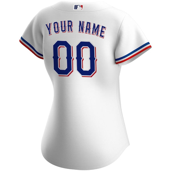 Texas Rangers Nike Women's Home Replica Custom Jersey - White - Image 3