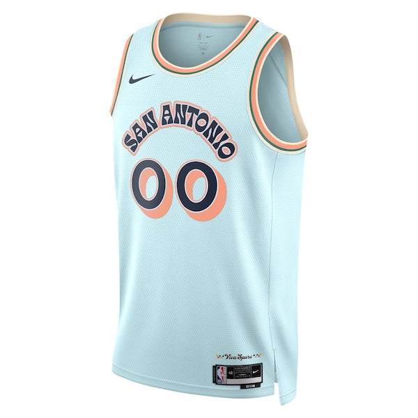 San Antonio Spurs Nike Unisex 2024/25 Custom Swingman Jersey - City Edition - Light Blue - Image 2
